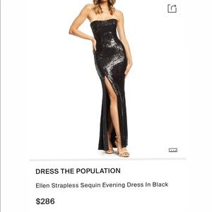 Dress the population sequin gown